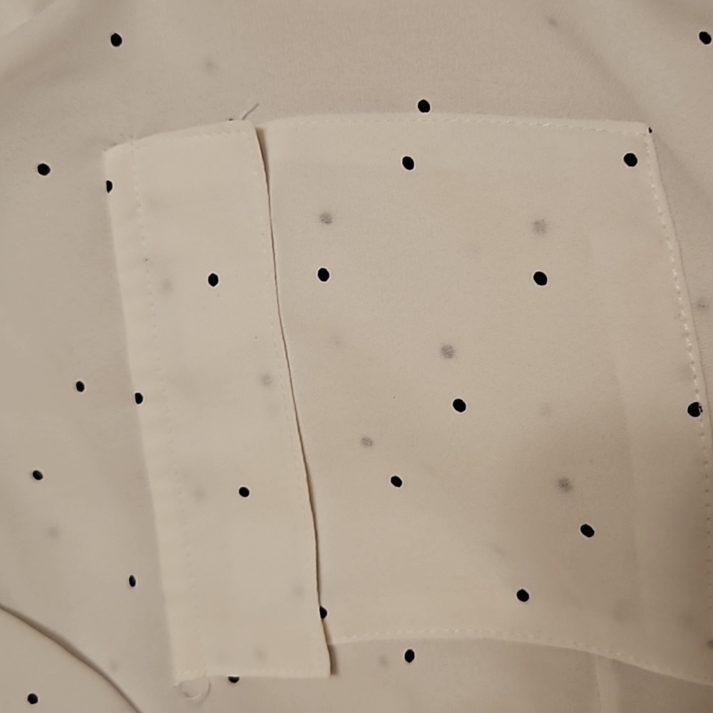 Long sleeve Sheer button down polka dot blouse - Picture 5 of 9